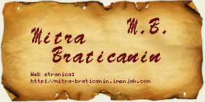 Mitra Bratičanin vizit kartica